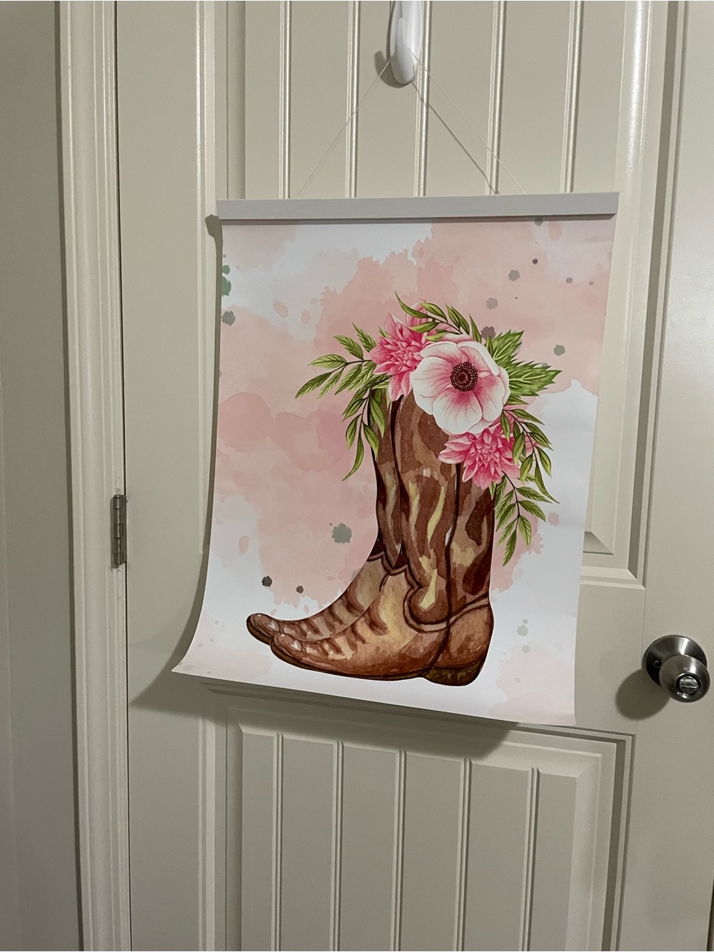 Cactus Floral Watercolor Wall Art Print - Pink & Green 18x23 - Picture 4 of 4